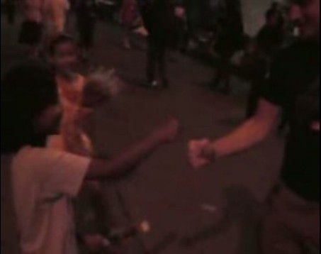 Playing rock, paper, scissors on the Khao San Road
